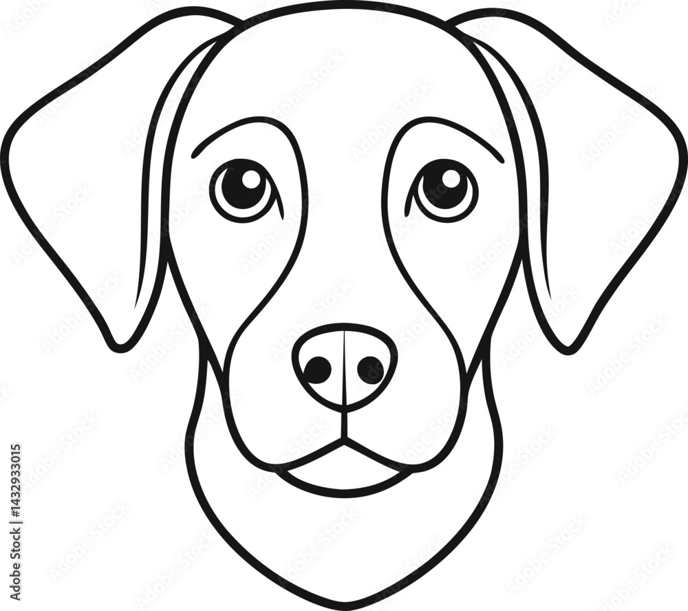 Playful line art puppy vector art Playful line art puppy vector art