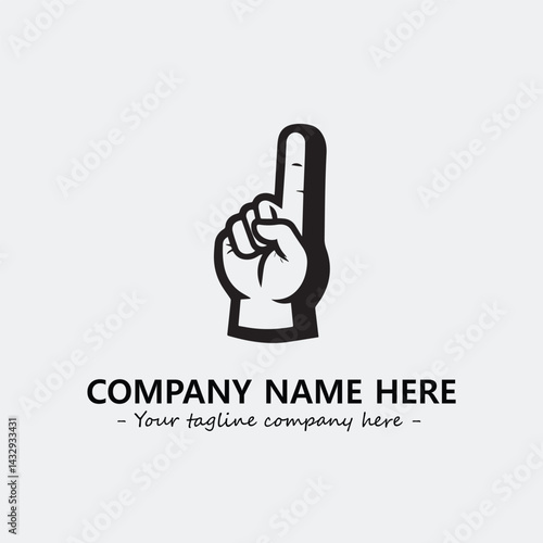 Finger illustration black and white for logo company vector image
