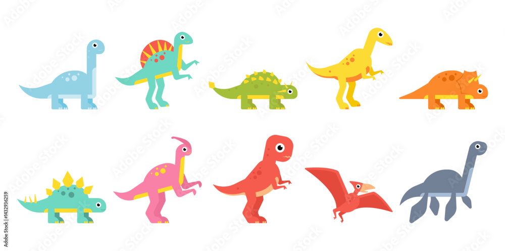 Obraz premium Cute Dinosaur Set