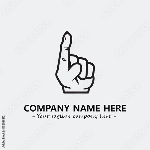 Finger illustration black and white for logo company vector image
