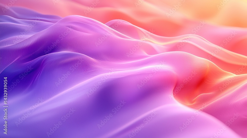 Abstract Colorful Waves: A Serene Digital Landscape