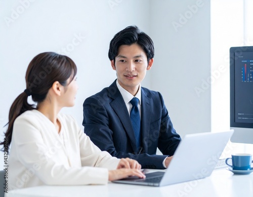 ビジネスマンとビジネスウーマン