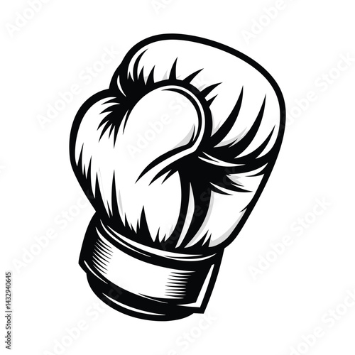 Monochrome Boxing Glove Clipart, Punching Gloves, Sports, Isolated, Silhouette, Single