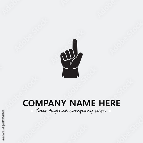 Finger illustration black and white for logo company vector image
