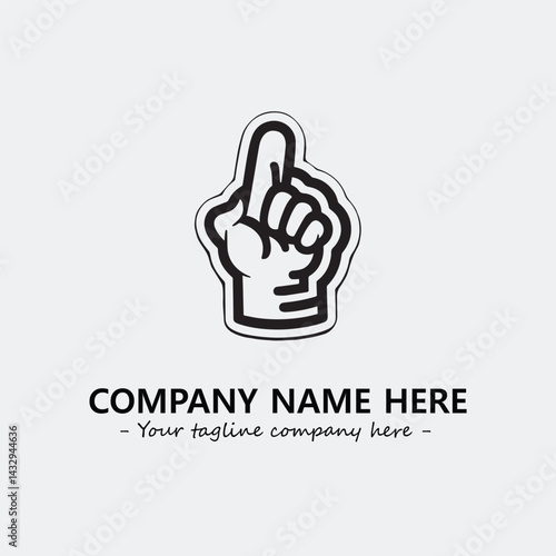 Finger illustration black and white for logo company vector image

