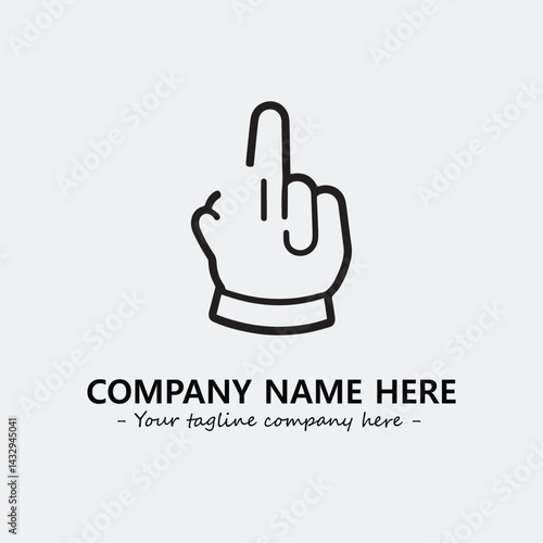 Finger illustration black and white for logo company vector image
