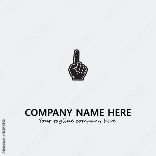 Finger illustration black and white for logo company vector image

