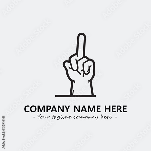 Finger illustration black and white for logo company vector image

