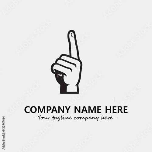 Finger illustration black and white for logo company vector image
