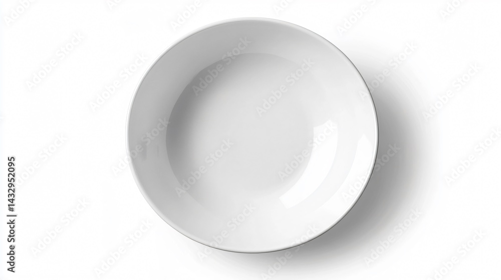 Empty Round Ceramic Plate Isolated on White Background for Food Photography and Table Setting Empty Round Ceramic Plate Isolated on White Background for Food Photography and Table Setting