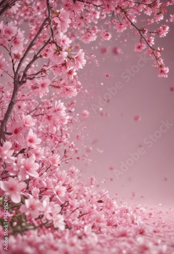Abstract pink petals swirl, dreamy sakura background, season, tranquil, background