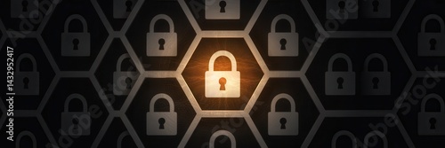 Obraz na płótnie Network security lock pattern graphic design. w salonie