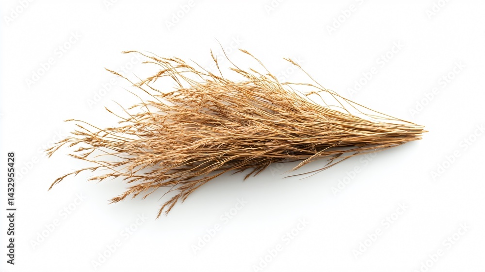 Professional Forced Perspective Vetiver Grass Isolated on White Background Professional Forced Perspective Vetiver Grass Isolated on White Background