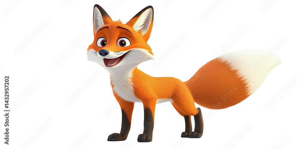 Obraz premium Happy Fox isolated transparent background