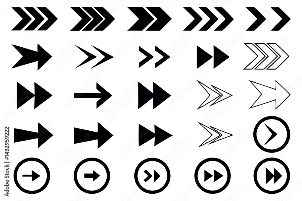 Arrows - Line Icons Arrow vector icon set in thin line style Arrows - Line Icons Arrow vector icon set in thin line style
