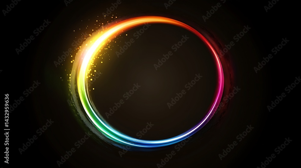 Obraz premium Colorful Circle Graphic on Dark Background