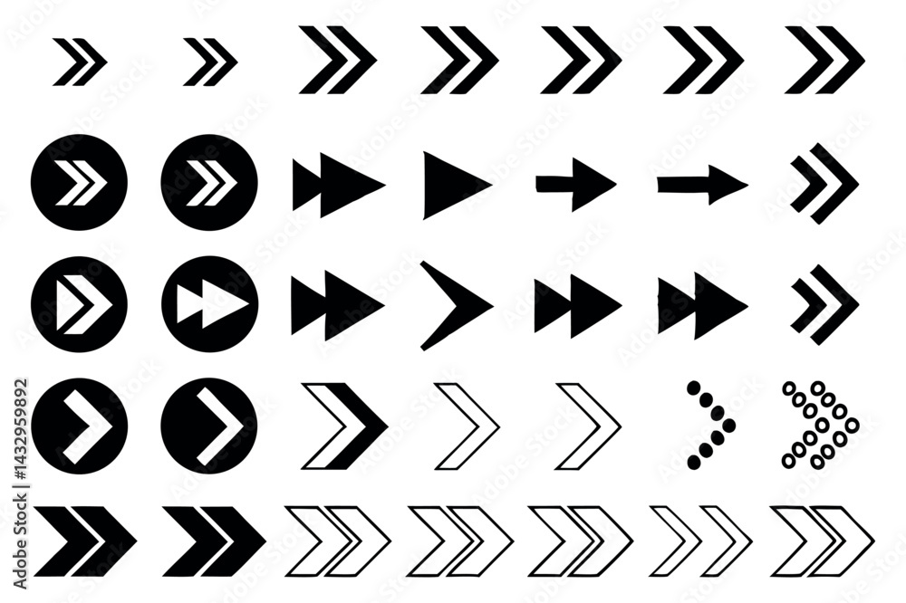 Arrows - Line Icons Arrow vector icon set in thin line style Arrows - Line Icons Arrow vector icon set in thin line style