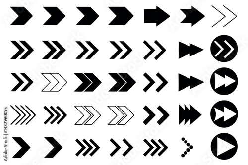 Arrows - Line Icons  Arrow vector icon set in thin line style