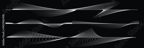 Digital sound equalizer . Audio signal frequency signal . Abstract flow linear fluid wavy shape . Acoustic volume lines .Curved lines pattern . Music sound wave . Vector illustration