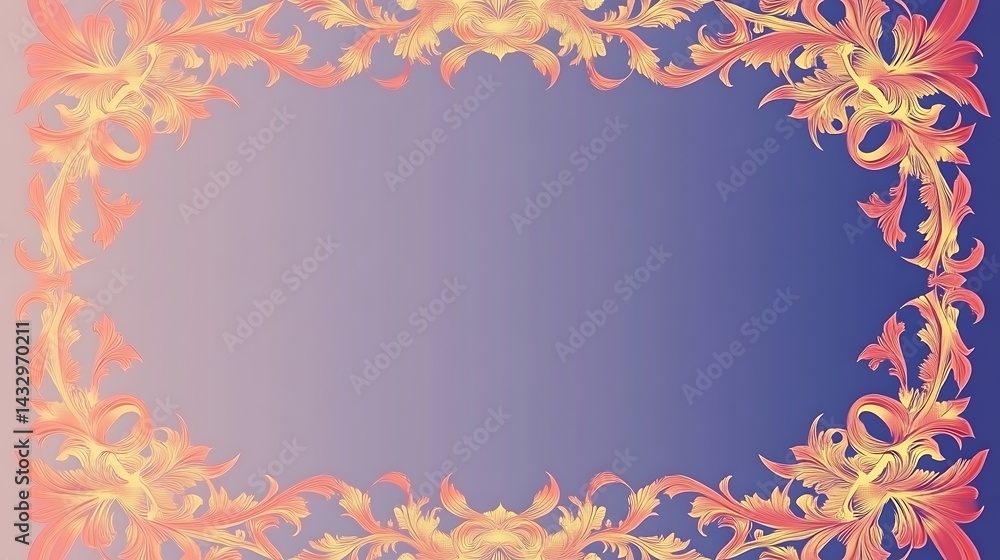 Ornate Frame Design on Gradient Background