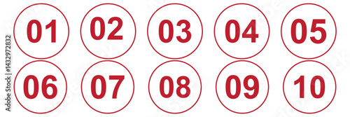 
Numbers set 1 to 10 . 