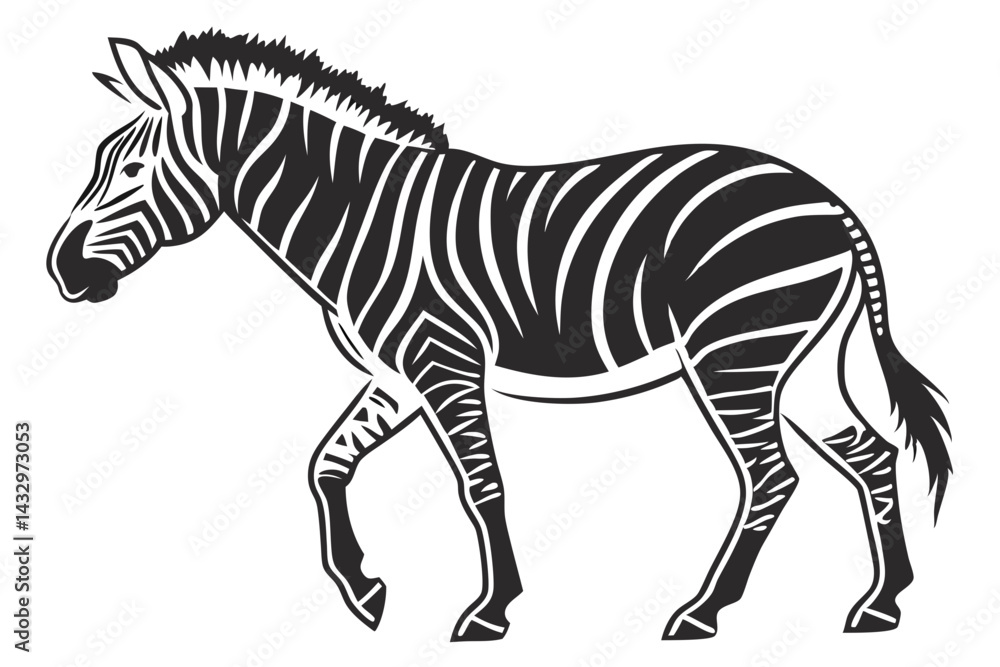 Fototapeta premium quagga sihouette black vector
