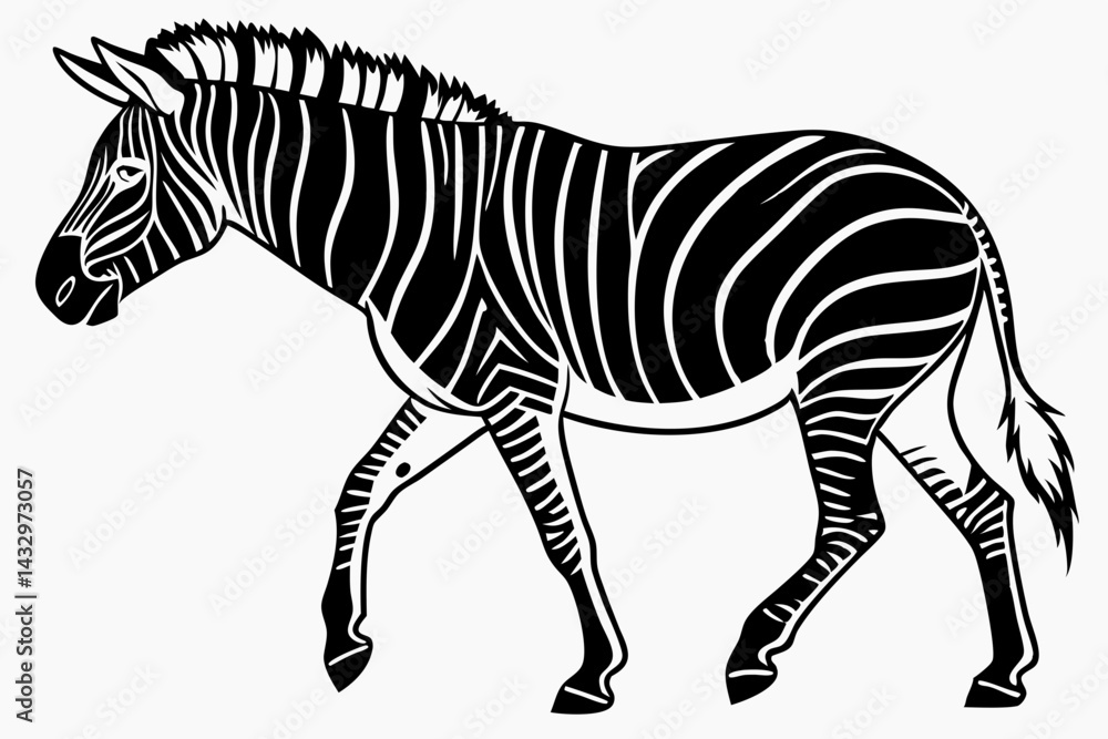 Fototapeta premium quagga sihouette black vector