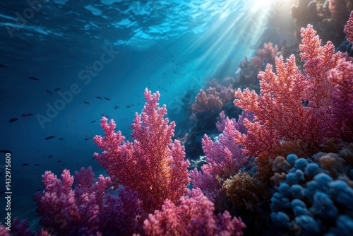 Wallpaper Mural Underwater Coral Reef with Sunlight Torontodigital.ca