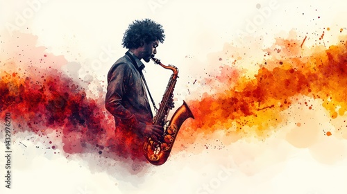 Saxophonist playing jazz music.