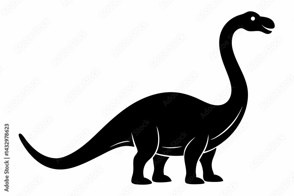 brachiosaurus sihouette black vector brachiosaurus sihouette black vector