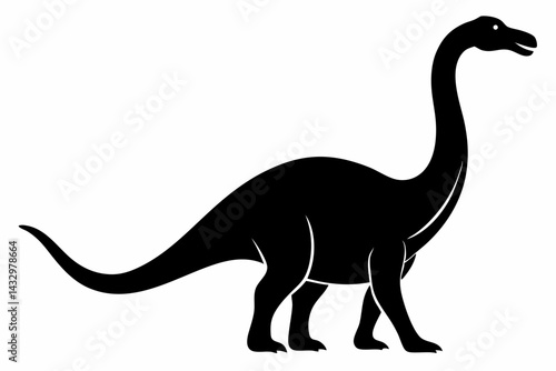 brachiosaurus sihouette black vector
