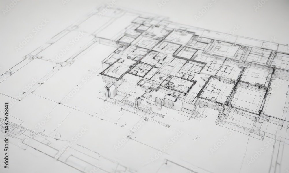 Clean blueprint design, white background, black outlines , illustration, architecture Clean blueprint design, white background, black outlines , illustration, architecture