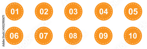 Set of numbers . Number circles set1 to 10 . Set of Round 1-10 numbers icon for education . 