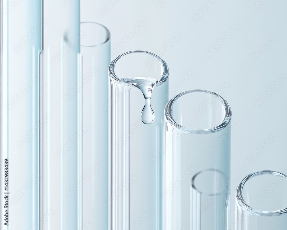 close up of test tubes with single drop being poured into one, showcasing scientific and clinical setting. image conveys precision and focus in laboratory work close up of test tubes with single drop being poured into one, showcasing scientific and clinical setting. image conveys precision and focus in laboratory work