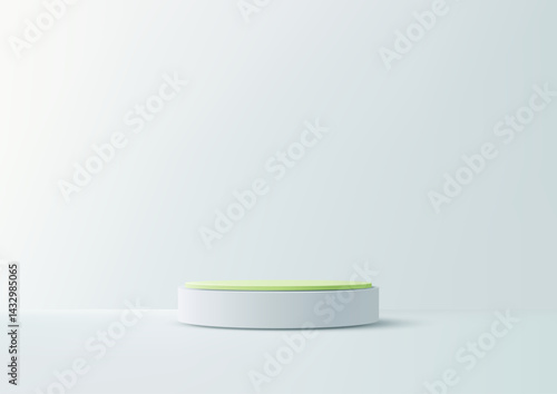 minimalist white podium wit...