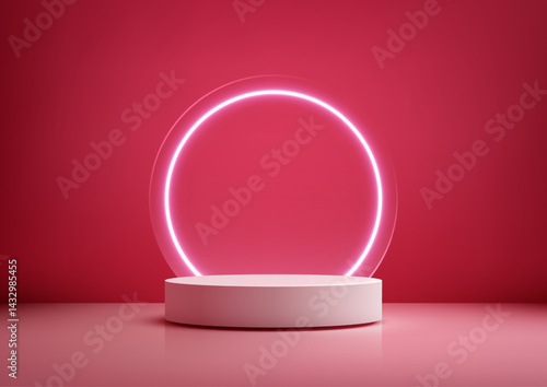 minimalist 3d podium with p...