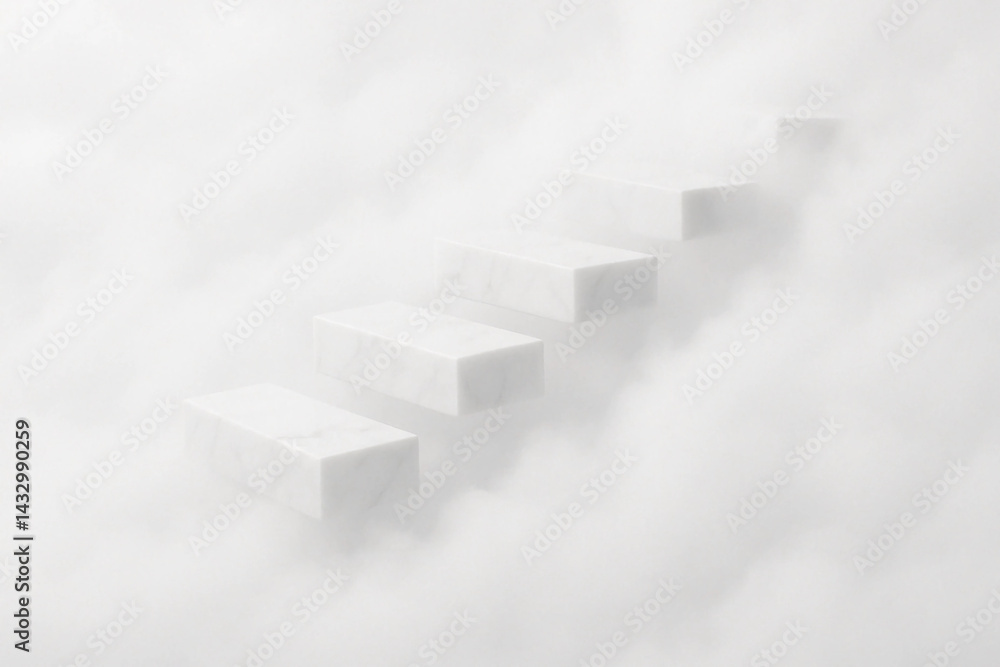 Fototapeta premium 雲の階段 天上へ続く構造の幻想 天界 雲海