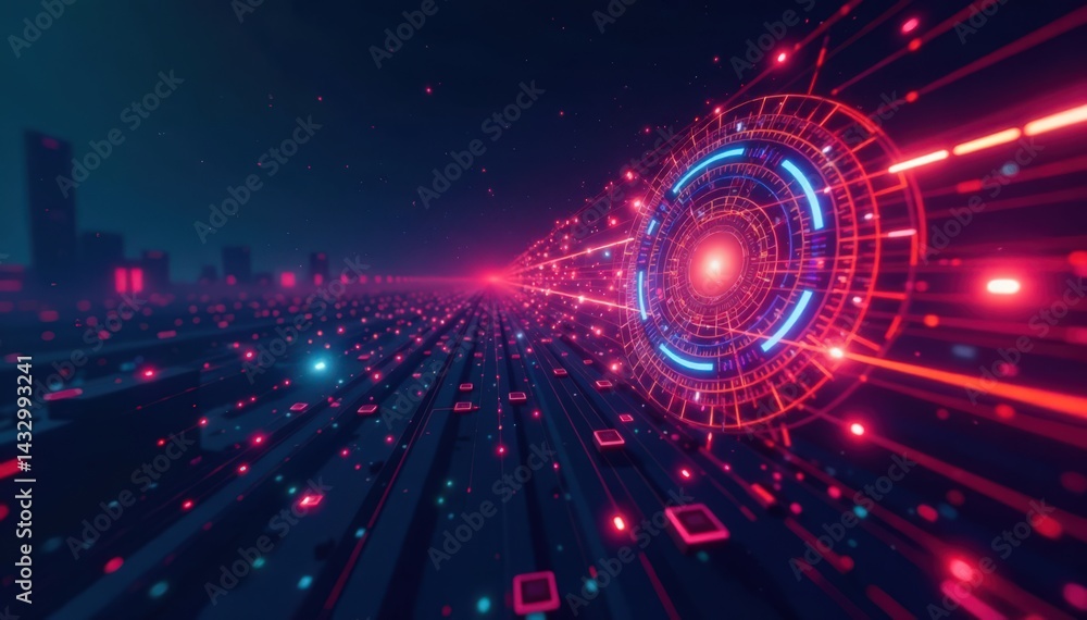 Obraz premium Futuristic technology background, screen, technology, computer