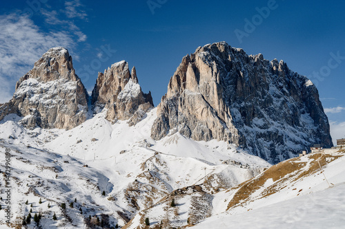 snow covered mountains
