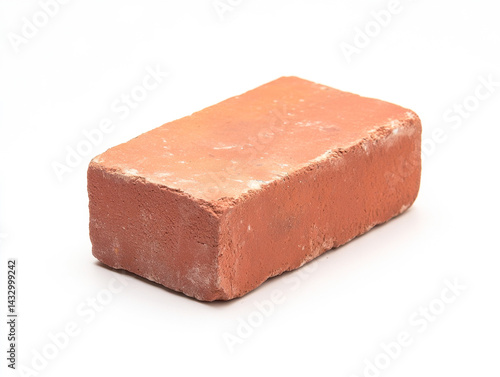 Obraz na płótnie Red clay brick displayed on a white surface with soft lighting effects highlighting its texture w salonie