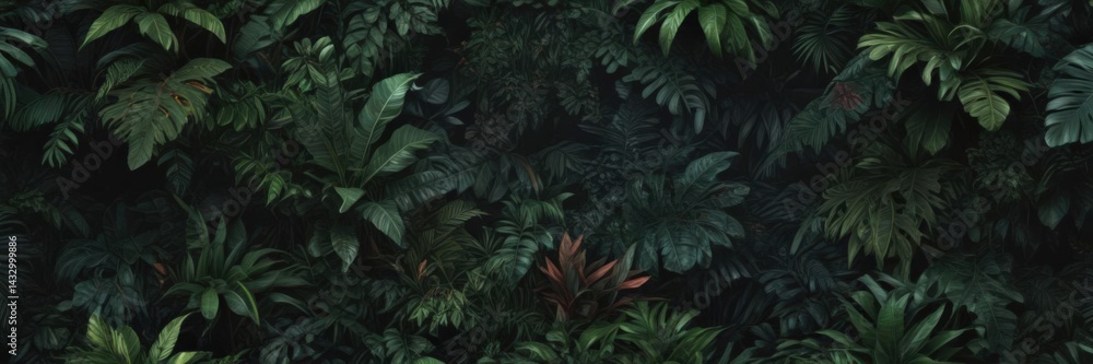 Intricate, dark tropical foliage layers create a lush, textured pattern , tropical plants, nature, botanical Intricate, dark tropical foliage layers create a lush, textured pattern , tropical plants, nature, botanical
