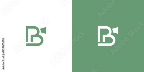 Letter BP Camera Movie Logo Design