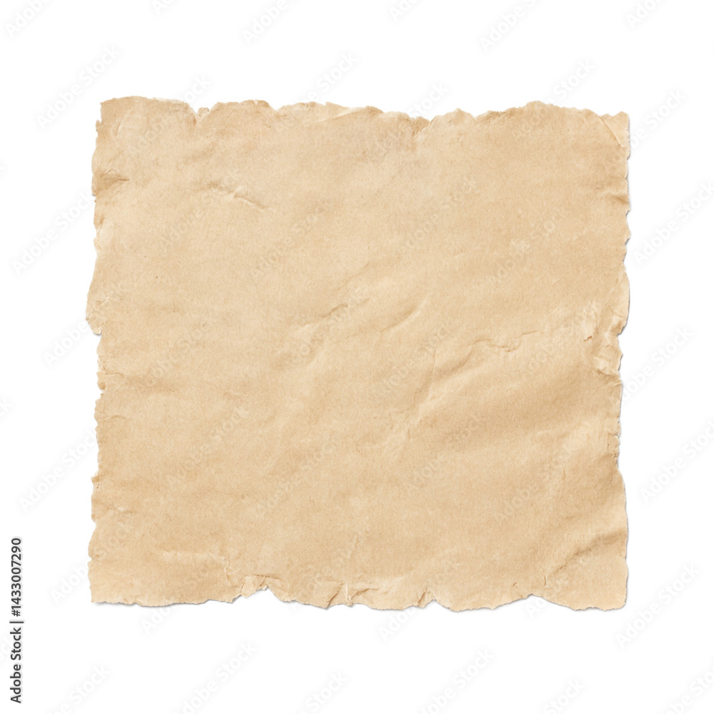 Fototapeta premium Isolated kraft paper with rough torn edges for a rustic touch