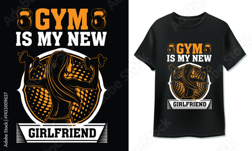 Bold Gym Typography T-Shirt Design