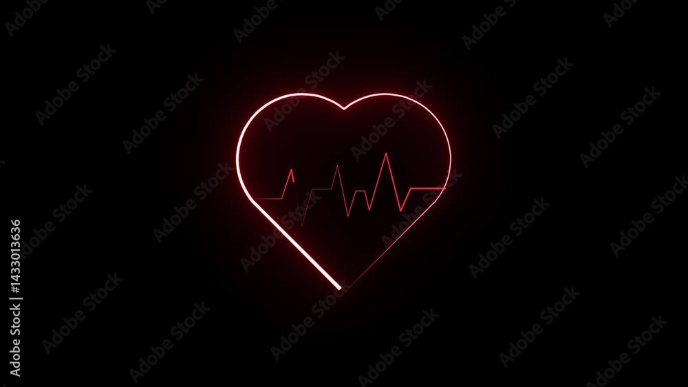 Heartbeat Line Icon Animation – One Line Drawing of Heart & ECG – 4K Medical Concept. Heartbeat Line Icon Animation – One Line Drawing of Heart & ECG – 4K Medical Concept.