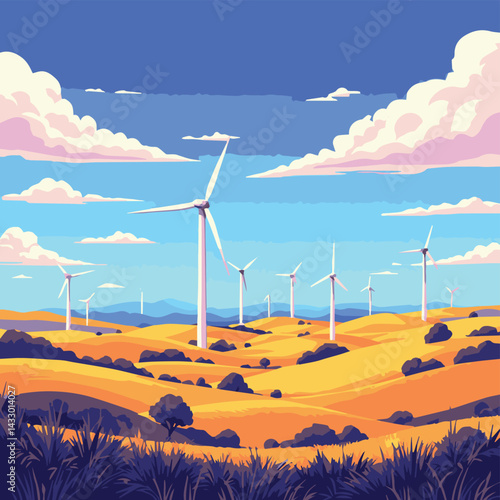 wind turbines in the field