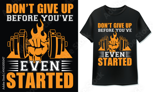 Bold Gym Typography T-Shirt Design