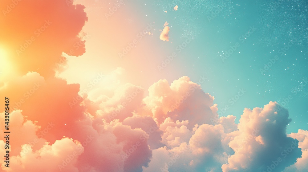 Peaceful sunrise sky with soft pink and blue cloudscape art calm view light color white scene image Peaceful sunrise sky with soft pink and blue cloudscape art calm view light color white scene image