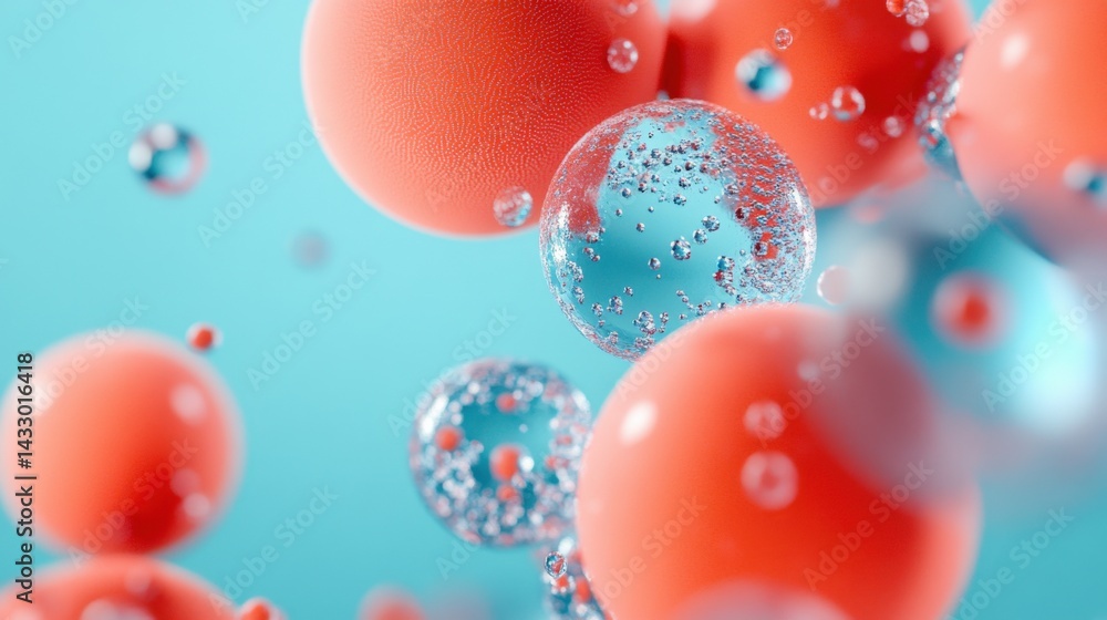 Floating colorful spheres background Floating colorful spheres background