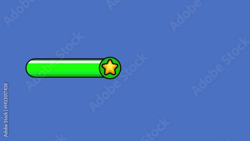 10 seconds animated cartoony timer countdown with a green strip and yellow star progress bar. Best for quiz templates. animated loading bar chromakey, green screen